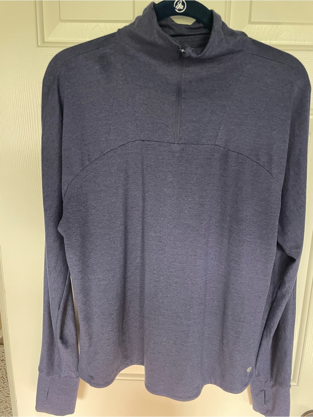 Women’s Long Sleeve Mock Neck Sweater - Heather Navy